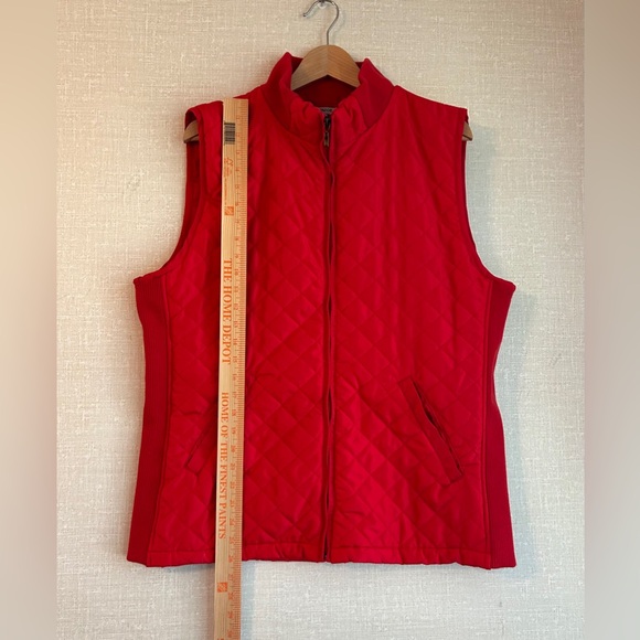 Bienzoe Red Quilted Casual Zip Vest XL Lightweight Packable Sleeveless Jacket - Picture 10 of 14